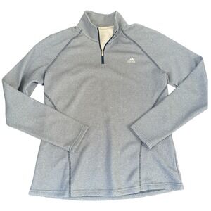 Adidas Golf Quarter Zip Pullover Men's M Gray Textured Performance Top Preppy